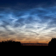 Evening sky with noctilucent clouds